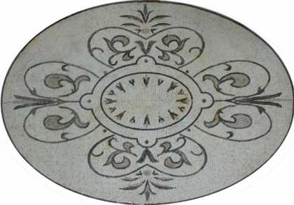 Oval Floor Medallion Horizontal Rug Mosaic