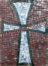 Red & White Byzantine Cross  Mosaic