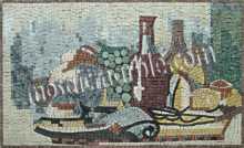 Wine & Appetizers Still Life Kitchen Backsplash  Mosaic
