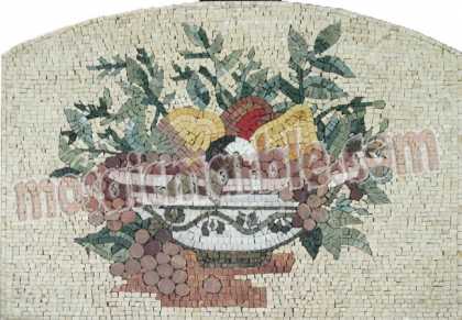 Elegant Fruit Bowl Arched Kitchen Backsplash Mosaic