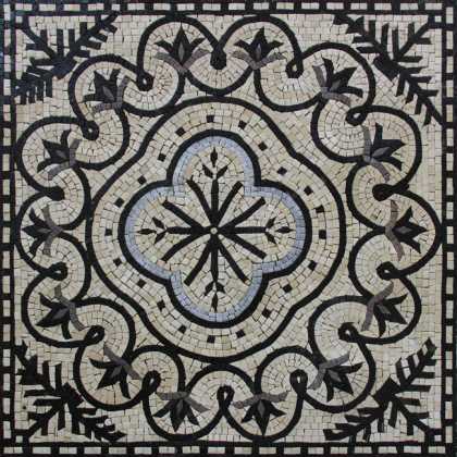 GEO1824 Floral Mini Carpet Vines Mosaic