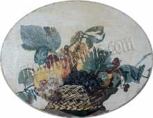 Fruit Bowl Still Life Oval Kitchen Backsplash Mosaic