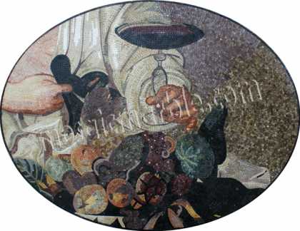 Wine Tasting Oval Kitchen Wall Backsplash Mosaic