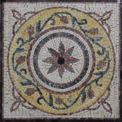 GEO2415 Square Mini Rug Floor Decor  Mosaic