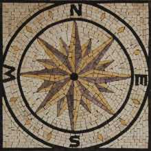 Yellow and Cream Square Compass Mosaic