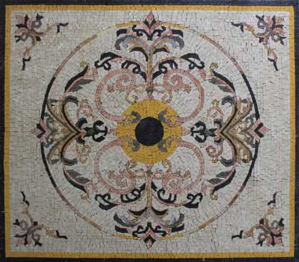 GEO2695 Synthetic Yellow Class Rug Handmade  Mosaic