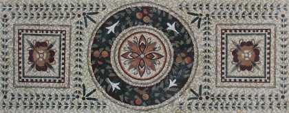 Ancient Floral Rug Design Mosaic