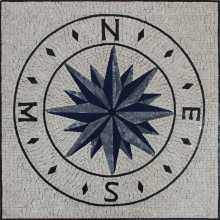 Grey and Blue Square Compass Mosaic