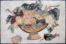 Overflowing Fruit Bowl Still Life Backsplash  Mosaic