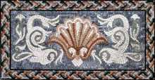 GEO349 Faded white dolphins and sea shell
