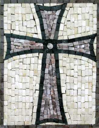 Large Byzantine Cross Crucifix Religious Mosaic