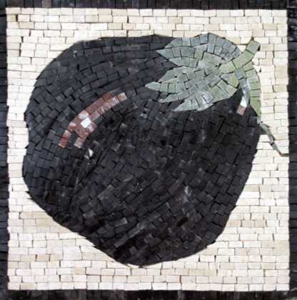 Large Black Eggplant Kitchen Backsplash Mosaic