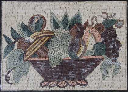Colorful Fruit Bowl Kitchen Backsplash Mosaic