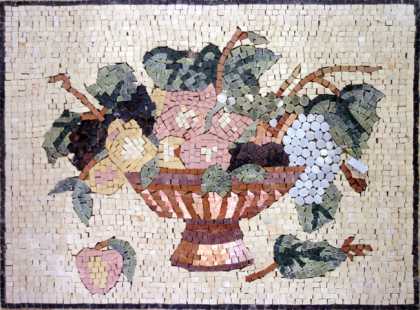 Fruit Bowl Still Life Kitchen Backsplash Mosaic