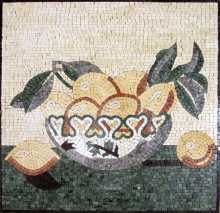 Lemon Bowl Still Life Kitchen Backsplash Mosaic