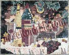Artistic Grapes & Wine Still Life Backsplash Mosaic