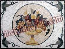 Fruit Bowl Circular in Rectangle Backsplash Mosaic