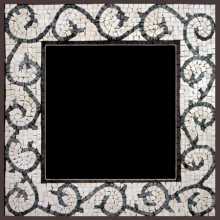 Off-White with Spirals Mirror Border Mosaic