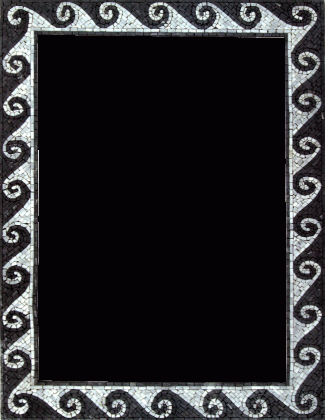 Black & White Waves Vertical Mirror Border Mosaic