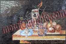 Artistic Fruits Still Life Table Backsplash Mosaic