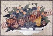 Large Fruits Bowl Still Life Kitchen Backsplash Mosaic