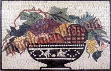 Large Decorated Fruit Bowl Still Life Backsplash Mosaic