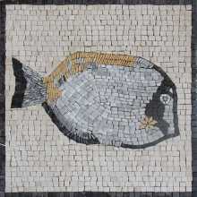 Grey Fish Pool Mosaic Decor