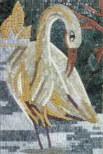 Heron Lake Bird Mosaic Mural