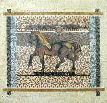 Horse Training Mosaic Illustration