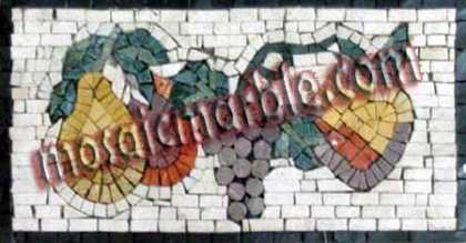 Simple Grapes & Fruits Rectangle Backsplash Mosaic