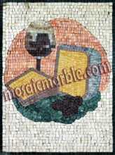 Cheese & Wine Still Life Kitchen Backsplash Mosaic