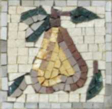 Large Yellow Pear with Leaves Backsplash Mosaic
