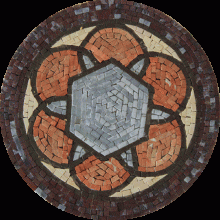 IN709 Round Geometrical Motif  Mosaic
