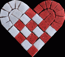 IN720 Red White Heart Pixel Art Passion