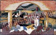 LS19 Grapes & Wine Overlooking Nature Scene Mosaic