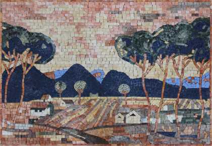LS29 village scene tiles Mosaic