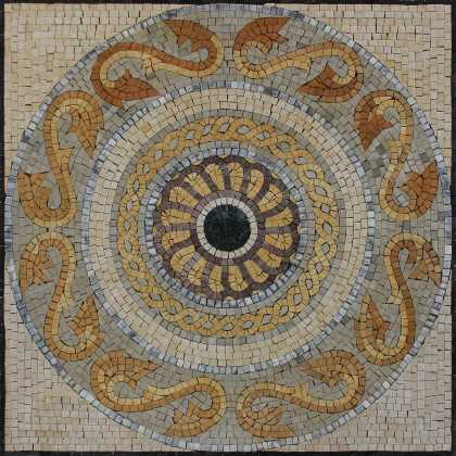 Ancient Mosaic Art Square Tile