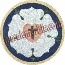 Sacred Heart Round Mosaic Art
