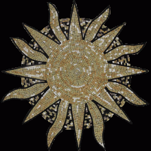 MD1026 Medallion Art Tile Stone Beautiful Sun  Mosaic