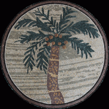 MD103 Palm tree medallion mosaic