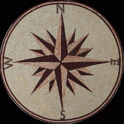MD1094 Compass star medallion Mosaic