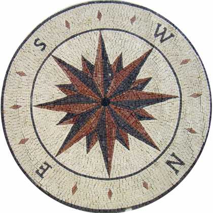 MD112 Compass nautical star Mosaic
