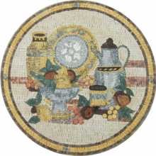 Kitchen Fruit Bowl Wall Medallion  Mosaic