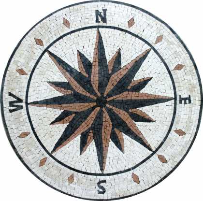 MD137 Compass nautical star Mosaic