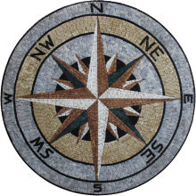 Marble Medallion Nautical Table Top Mosaic