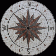MD1507 Earthy Floor Compass Design Wall Accent  Mosaic