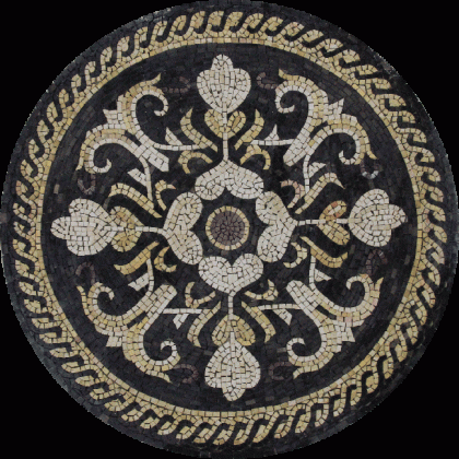 MD1562 Heart Arrows Round Rope Medallion  Mosaic