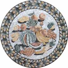 Elegant Fruits Leaves Border Wall Medallion Mosaic