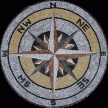 MD1751 Beautiful Compass Medallion Shaped  Mosaic