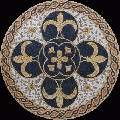 MD1791 Fleur De Lys Artistic Twisted Rope  Mosaic